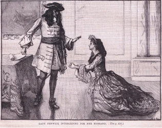 Lady Fenwick intercedendo por seu marido AD 1696